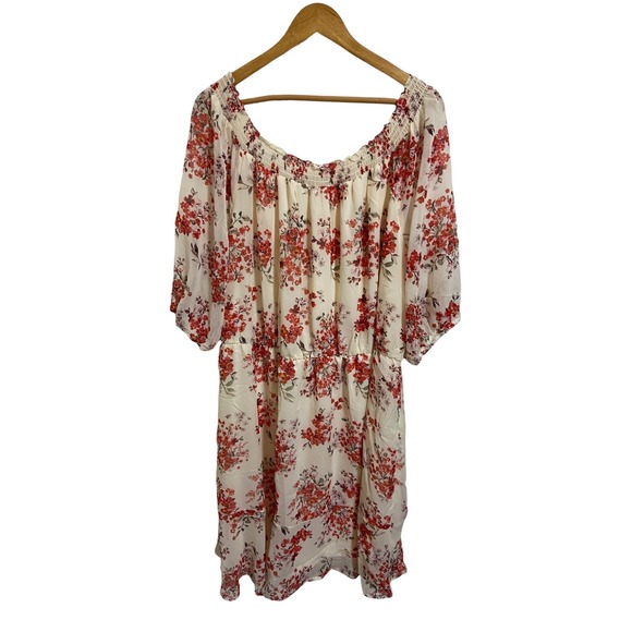 Maurices NEW Floral Off The Shoulder Smocked Midi Dress Plus Cottagecore Size 3X - Picture 2 of 12